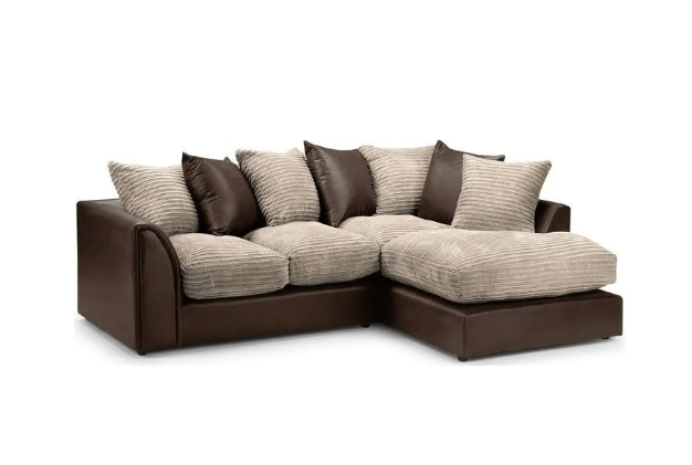 Brand New Dylan Jumbo Cord Fabric L-Shape Corner in Brown Colour SAME/NEXT DAY DELIVERY