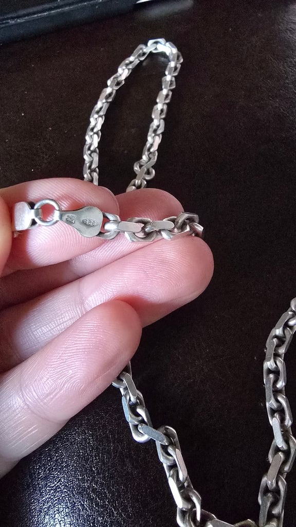 Men's Solid 925 Sterling Silver Curb Chain Necklace ( 46 grams in weight )