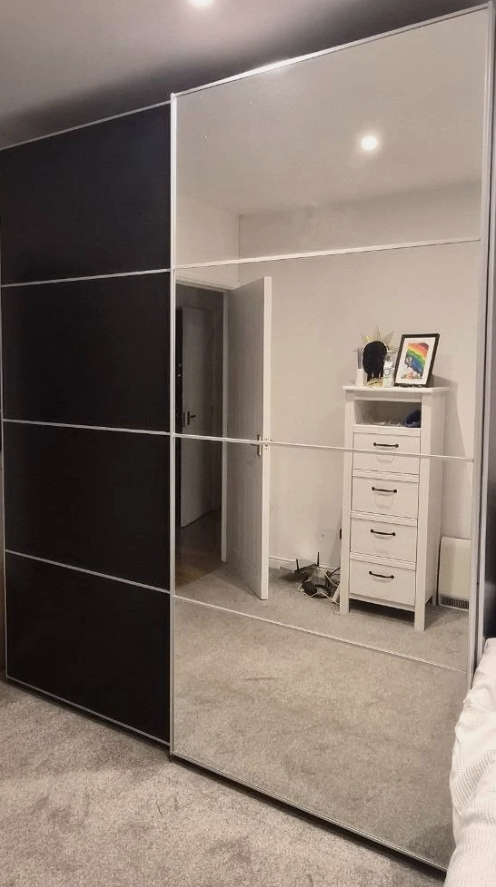 image for LARGE IKEA PAX Black Wardrobe, 2 Hang Rail, 3 Shelf & 8 drawers, 200x236 FREE DELIVERY 080