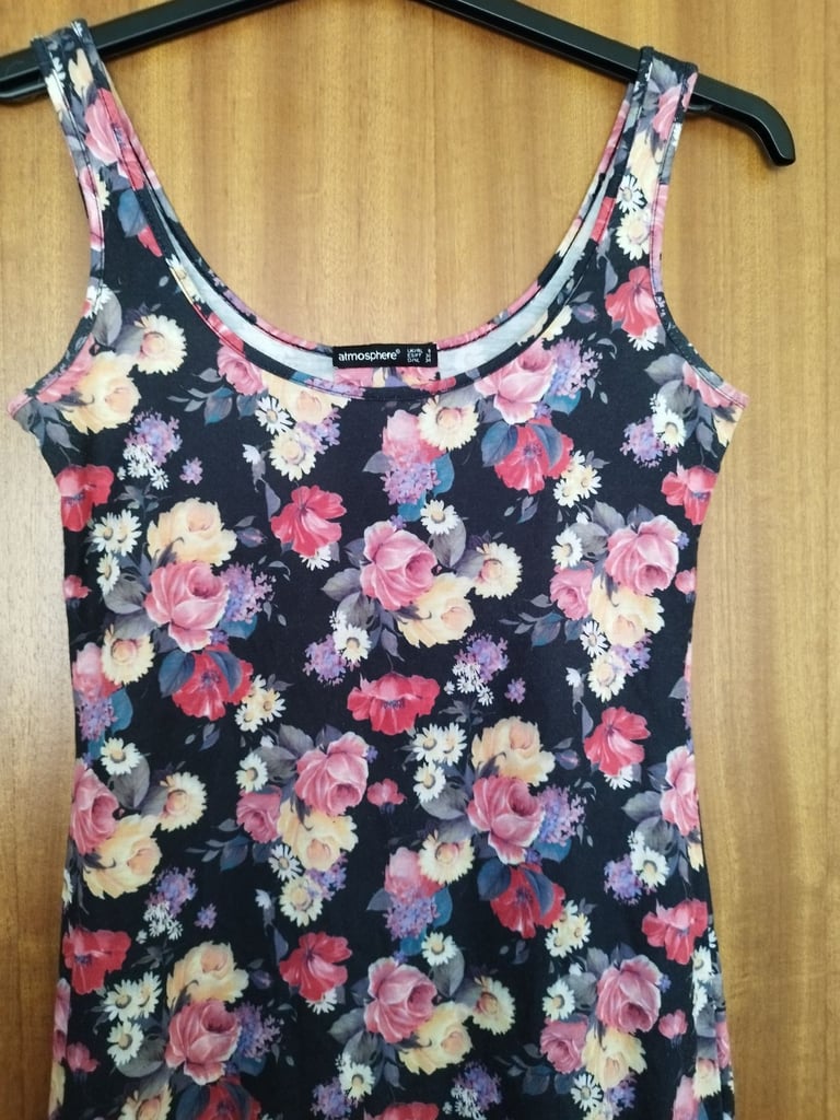 Black multicoloured floral print top 8