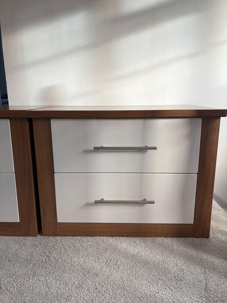 Light oak and cream bedroom furniture