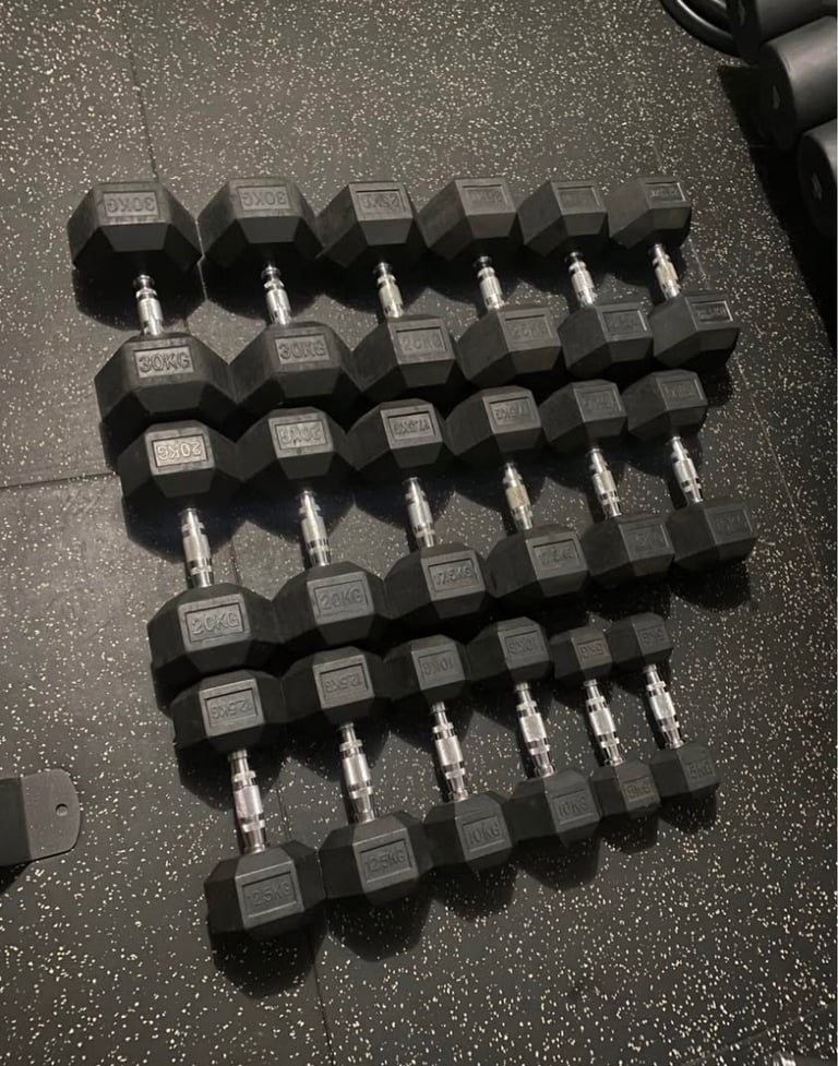 image for Mirafit 315kg rubber hex dumbbell set 