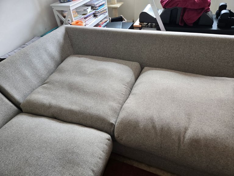 Grey fabric L shape sofa from dfs