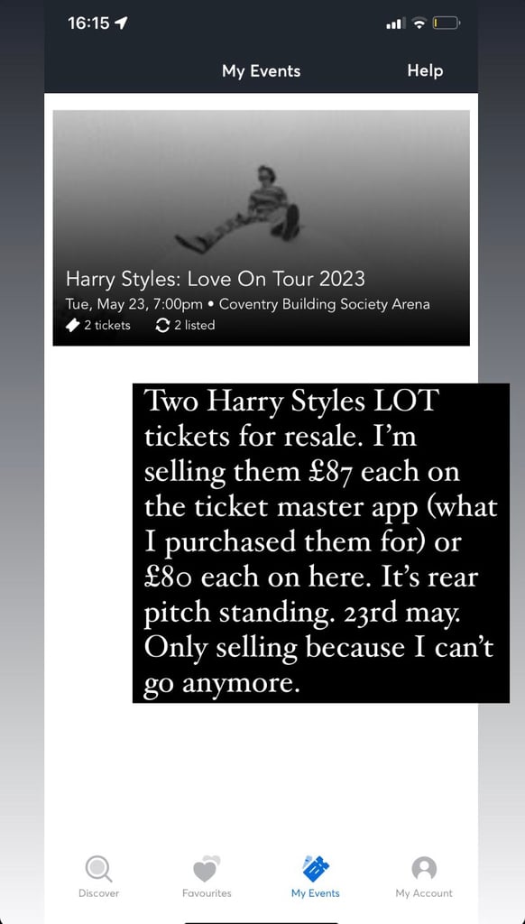 Harry Styles Love On Tour Tickets