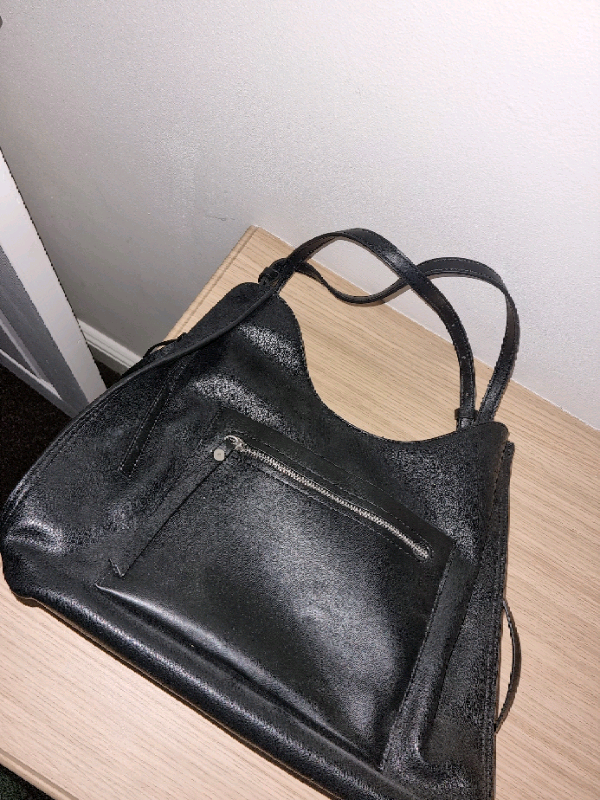 Brand New KLEY Hobo Black Faux Leather Real Suede Shoulder Bag RRP £69