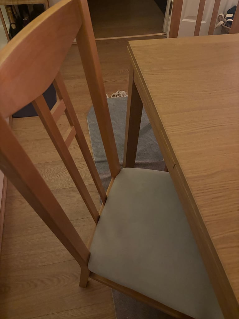 IKEA oak dining table and chairs 