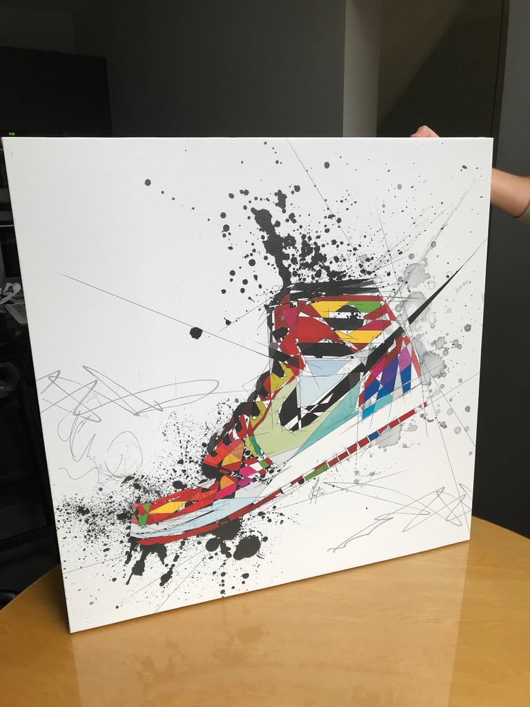 Block framed picture Nike high top 