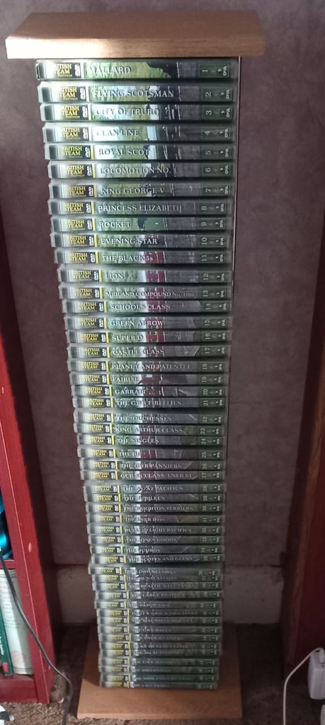 Steam Train dvd collection with rack