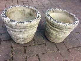 Stone / concrete plant pots pair