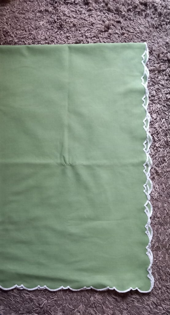 image for Easy Care Green Tablecloth. 84"x 68" approx 