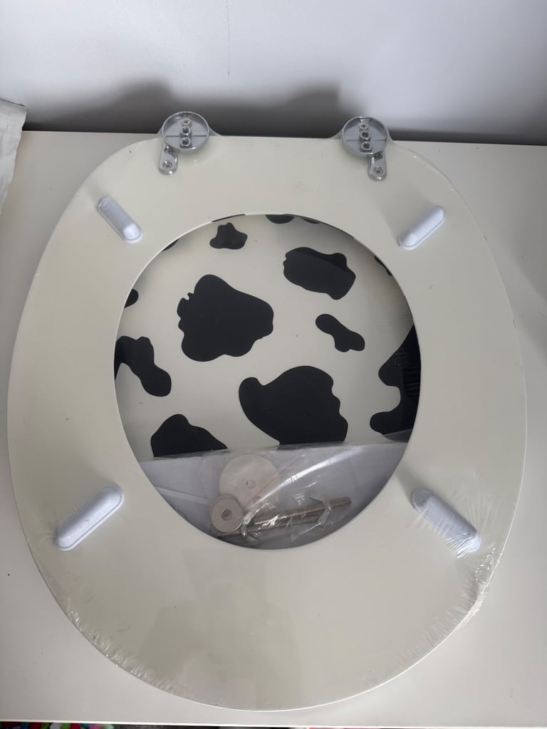NEW Canberra cow skin patch pattern toilet seat