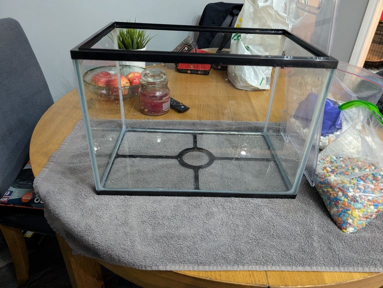 Fish tank with pump and ornaments 