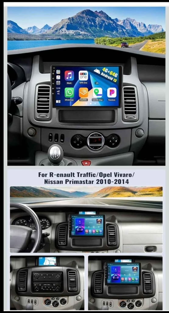 image for RENAULT TRAFIC/VIVARO/PRIMESTAR CAR PLAY/ ANDROID AUTO HEAD UNIT WITH HOUSING 4GB RAM 64GB ROM 