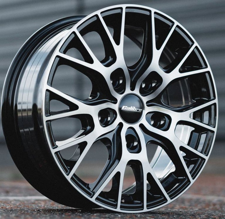 FORD TRANSIT TOURNEO CUSTOM 4X 18'' CALIBRE CRUSADE GLOSS BLACK POLISHED FACE NEW ALLOY WHEELS
