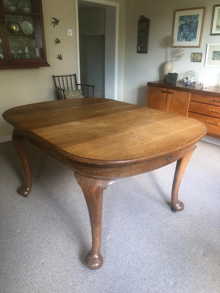 Oak oval dining table