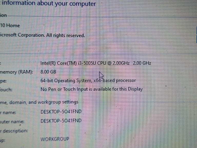 Acer i3(5th gen)1tb hdd,8gb ram laptop