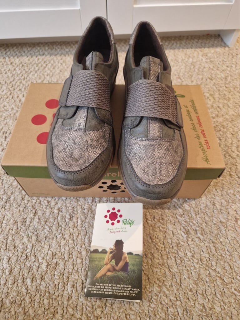 Brand new, boxed Relife velcro ladies shoes size 38