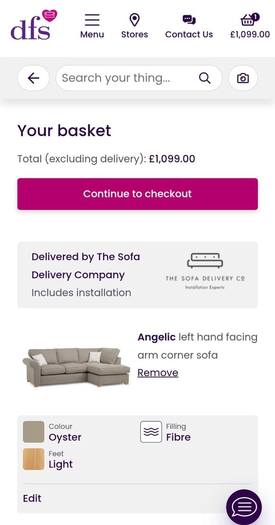 DFS Angelic Left Hand Facing Arm Corner Sofa in Beige RRP £1099 *FREE LOCAL DELIVERY*