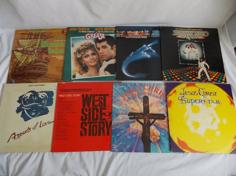8 x 12 Inch Soundtrack Albums Saturday Night Fever Grease West Side Story Starlight