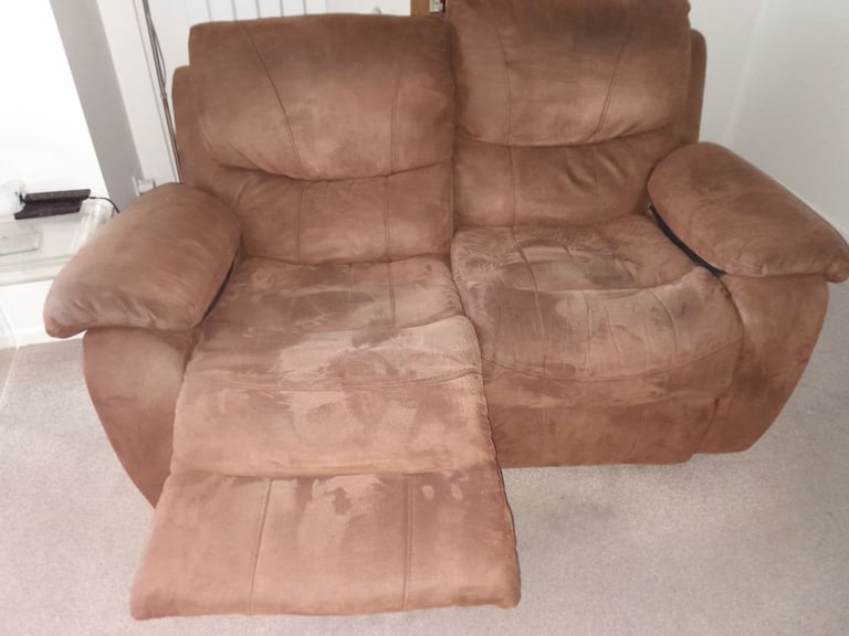 Soft leather 2 seater recliner sofa 