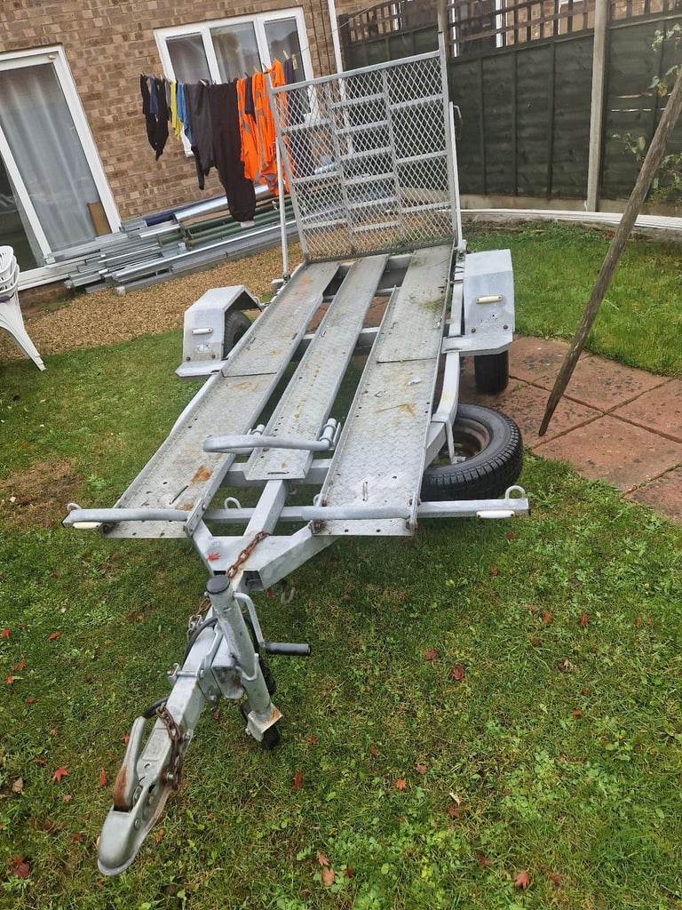 3 motorcycle trailer galvanised .led lights all round rewired.designed 