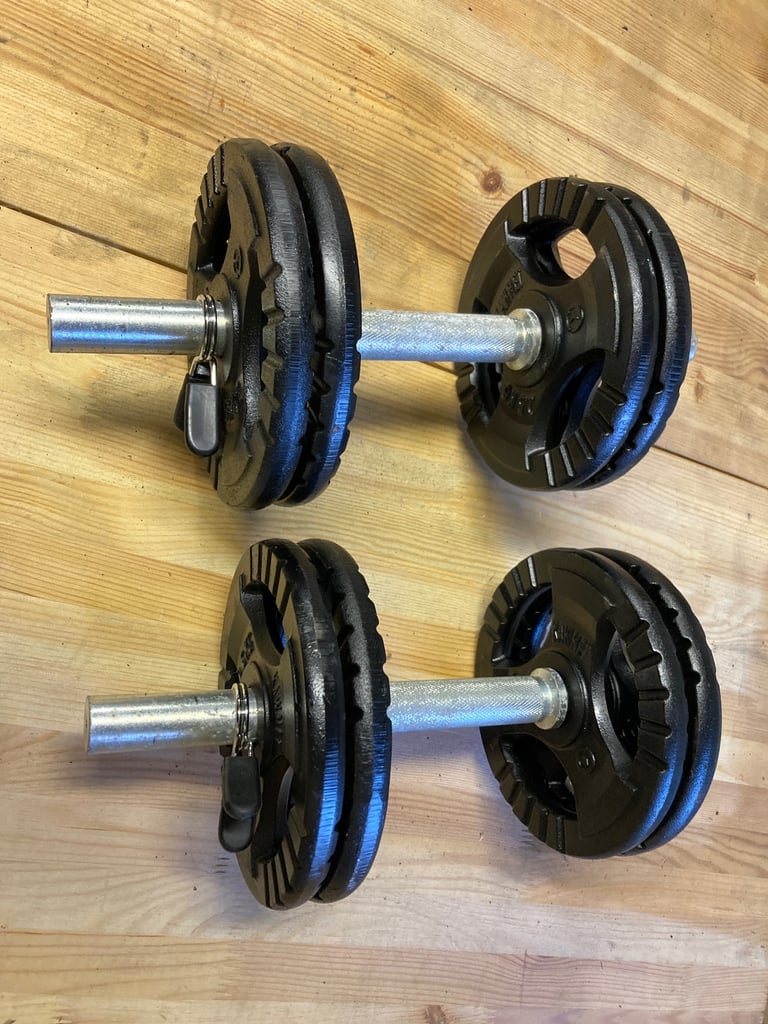 Cast iron dumbbells
