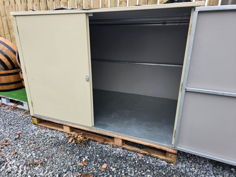 Steel storage boxes suitable building sites caravan parks gardens etc