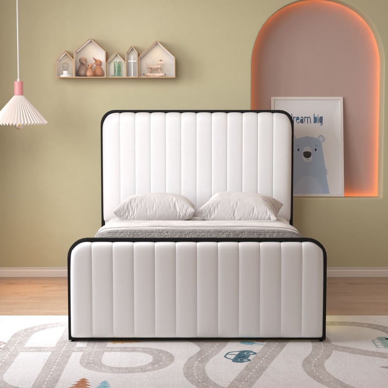 Stylish Modern Double Bed with Built-In Pet Nook – Comfort and Elegance Combined