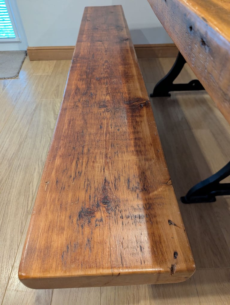 Handmade Solid Oak Dining Table & Bench