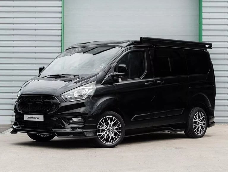 FORD TRANSIT TOURNEO CUSTOM 4X 18'' CALIBRE CRUSADE GLOSS BLACK POLISHED FACE NEW ALLOY WHEELS