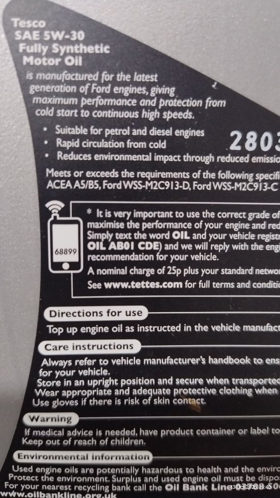 Motor oil 5-30 fully synthetic 