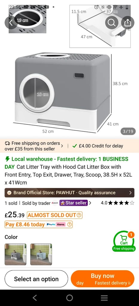image for Large cat litter box (bought within a minute month)