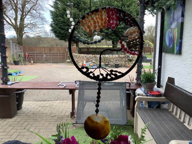 BESPOKE hand made pastel TREE OF LIFE DREAM CATCHER with removable shell. BARGAIN thanks 