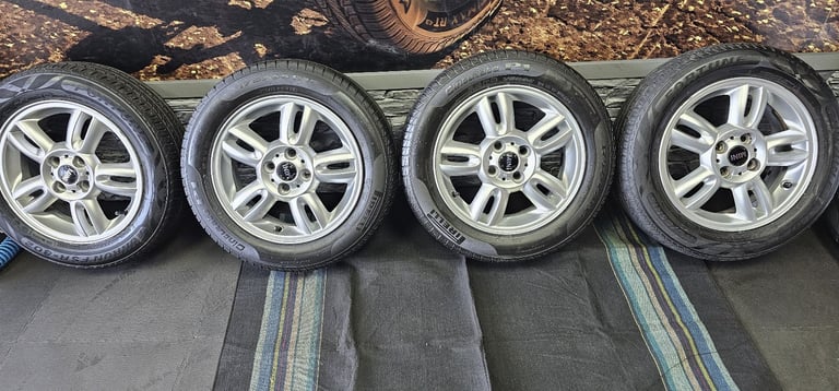 Mini Cooper Genuine 15 alloy wheels + 4 x tyres 175 65 15 Fortune