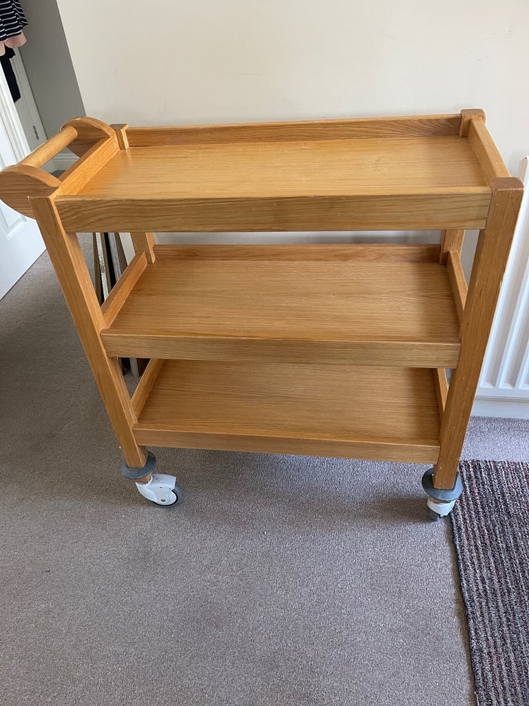 Large catering wood sturdy trolley 