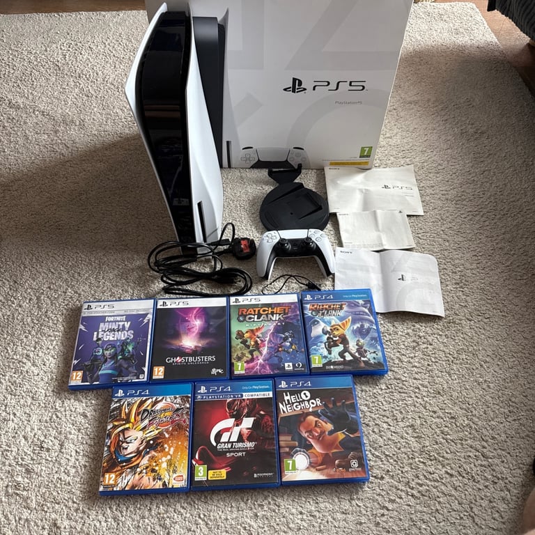 image for Sony PlayStation 5- Disc Edition Console and 6 Games Read description