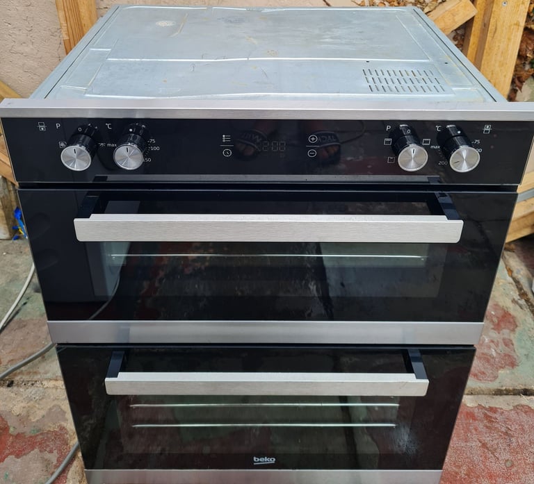 image for Beko double electric oven built under counter black 