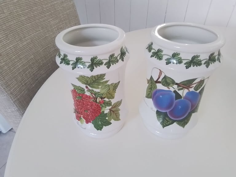 China Utensil Jars x 2 By Portmeirion In Pomona Fruit Design 