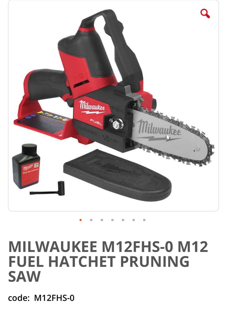 image for MILWAUKEE M12FHS-0 M12 FUEL HATCHET PRUNING SAW