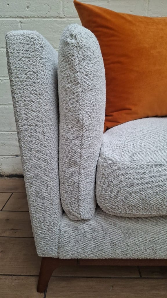 John lewis Trim 3 seater sofa in white boucle fabric RRP £2000