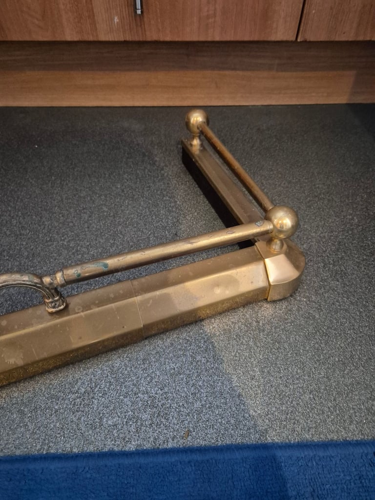 Brass Fender for Fireplace no1 ornate front finial Length 103cm Length 35.5cm Depth Fire Surround 