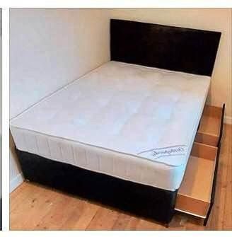 small double bed with base head board and full foam mattress bed frame single