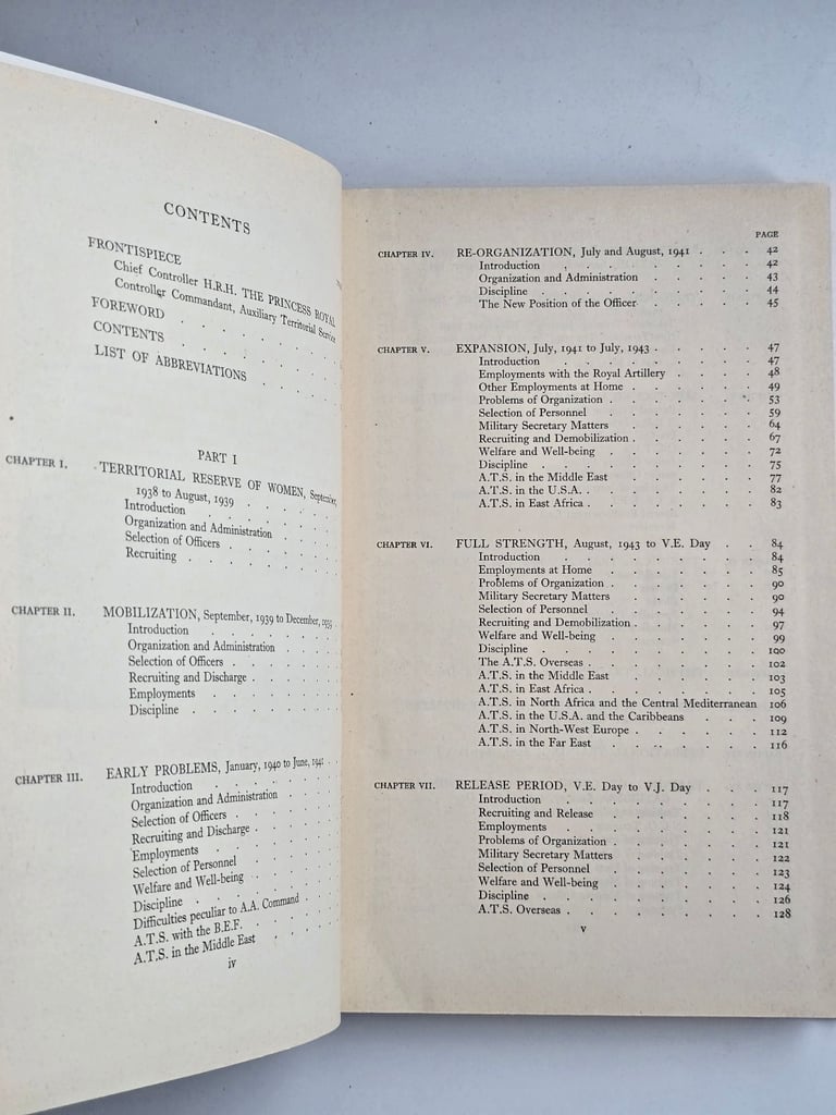 1949 Post WWII The Antique Auxiliary Territorial Service Book