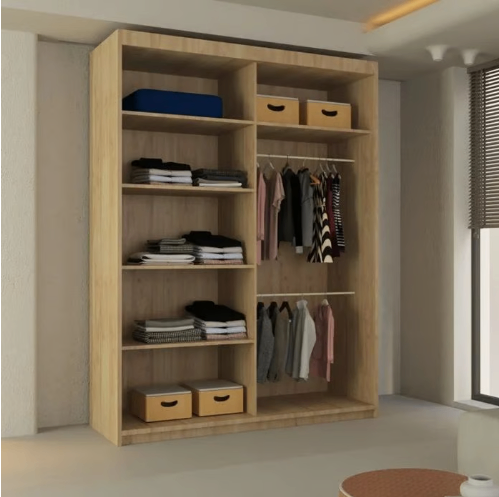 Brand New - Royal Mirror Sliding Door Wardrobe - Oak - SAME/NEXT DAY DELIVERY
