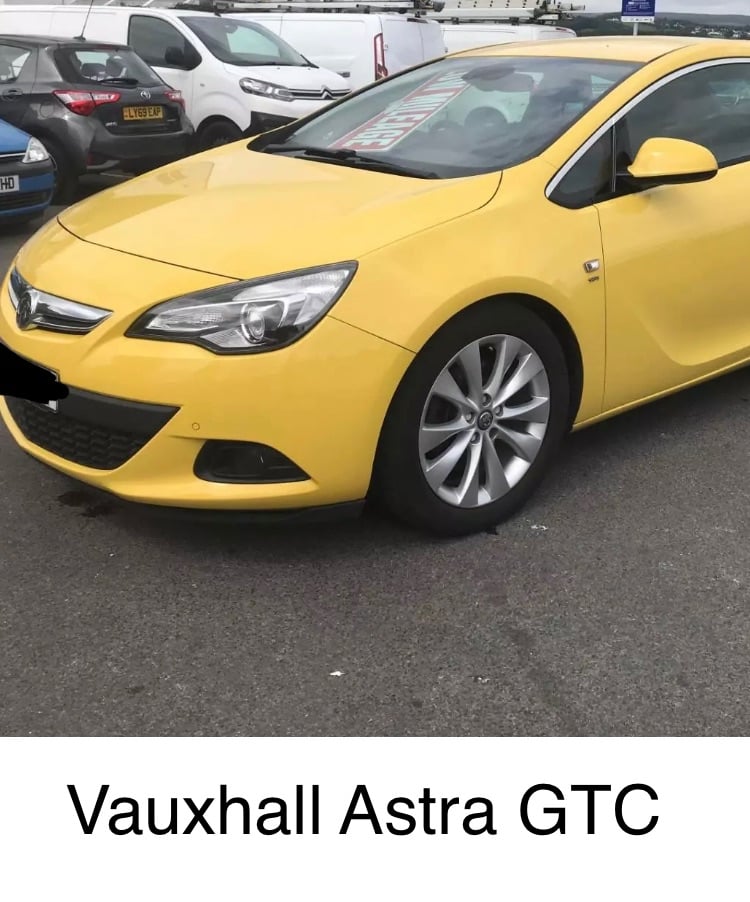 Vauxhall Astra GTC. Yellow  Door.  Passenger side. Breaking spares parts 