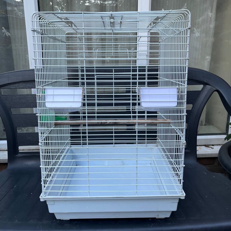 White Square Bird Cage