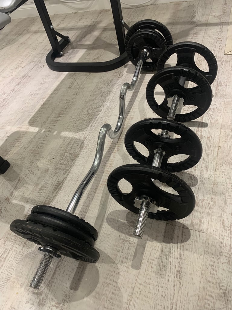 York Fitness B500 bench and weights 