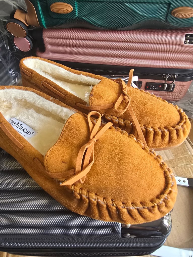 image for Women shoes moccasins suede fur new unused