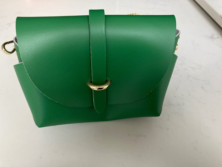 Green leather bag