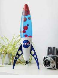 Nasa Rocket Lava Lamp, Retro Blue Red 48cm, Good Condition, Working Well